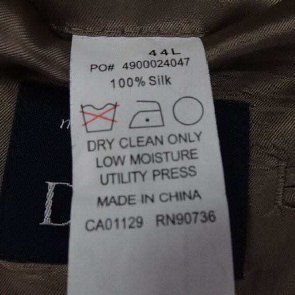 Ralph Lauren Sport Coat Blazer Jacket Men's Size 44L Brown Silk Herringbone - Picture 8 of 9